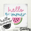 Hello Summer Stencil with Watermelon by StudioR12 | Craft DIY Cursive Script Home Decor | Paint Wood Sign | Reusable Mylar Template | Select Size