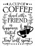 Coffee with Friend - Happiness Tasted Stencil by StudioR12 | DIY Kitchen Home Decor | Craft & Paint Wood Sign | Reusable Mylar Template | Select Size