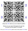 Ornate Geometric Floral Tile Stencil by StudioR12 | DIY Kitchen Backsplash | Reusable Wall & Bathroom Quarter Pattern | Select Size