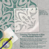 Ornate Geometric Floral Tile Stencil by StudioR12 | DIY Kitchen Backsplash | Reusable Wall & Bathroom Quarter Pattern | Select Size