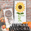 Sunflower Love Stem Stencil by StudioR12 | DIY Summer Porch Home Decor | Craft & Paint Garden Wood Sign | Reusable Mylar Template | Select Size