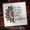 Rise Above The Storm Find The Sunshine Stencil by StudioR12 | Craft DIY Sunflower Home Decor | Paint Wood Sign | Reusable Mylar Template | Select Size
