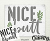Nice Butt by StudioR12 | Craft DIY Funny Farmhouse Bathroom Home Decor | Paint Laurel Branch Wood Sign | Reusable Mylar Template | Select Size