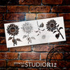 Sunflowers with Stem and Leaves Stencil by StudioR12 | DIY Summer Garden Home Decor | Craft & Paint Wood Sign | Reusable Mylar Template | Select Size