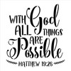 With God All Things Possible Stencil by StudioR12 | Matthew 19:26 | Craft DIY Bible Verse Home Decor | Paint Wood Sign Reusable Template | Select Size