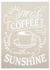 Coffee with My Sunshine Stencil by StudioR12 | Mug - Branches | Craft DIY Kitchen Cafe Home Decor | Paint Wood Sign | Reusable Mylar Template | Select Size