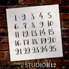 Christmas Countdown Numerals Stencil by StudioR12 | DIY Holiday Advent Calendar Decor | Paint Winter Wood Signs | Select Size