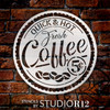 Quick and Hot Coffee 5 Cents Stencil by StudioR12 | Craft DIY Cafe Home Decor | Paint Coffee Bar Wood Sign | Reusable Mylar Template | Select Size