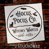 Hocus Pocus Co Stencil by StudioR12 | Craft DIY Halloween Home Decor | Paint Fall Autumn Wood Sign | Reusable Mylar Template | Select Size