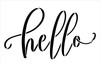 Simple Hello Script Stencil by StudioR12 | Craft DIY Farmhouse Home Decor | Paint Welcome Wood Sign | Reusable Mylar Template | Select Size