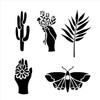 Boho Plant & Moth Embellishments Stencil by StudioR12 | Craft DIY Botanical Home Decor | Paint Wood Sign | Reusable Mylar Template | Select Size