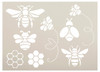 Bee Embellishments Stencil by StudioR12 | Craft DIY Spring Home Decor | Paint Wood Sign | Reusable Mylar Template | Select Size