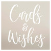 Cards and Wishes Stencil by StudioR12 | Craft DIY Wedding Home Decor | Paint Marriage Wood Sign | Reusable Mylar Template | Select Size