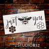 Just Bee You Stencil by StudioR12 | Craft DIY Spring Home Decor | Paint Inspirational Wood Sign | Reusable Mylar Template | Select Size