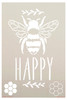 Bee Happy with Bee Stencil by StudioR12 | Craft DIY Spring Home Decor | Paint Inspirational Wood Sign | Reusable Mylar Template | Select Size