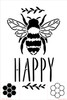 Bee Happy with Bee Stencil by StudioR12 | Craft DIY Spring Home Decor | Paint Inspirational Wood Sign | Reusable Mylar Template | Select Size