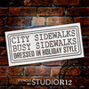 City Sidewalks Busy Sidewalks Stencil by StudioR12 | Craft DIY Christmas Home Decor | Paint Winter Wood Sign | Reusable Mylar Template | Select Size