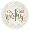 You are Worthy with Cross Stencil by StudioR12 | Craft DIY Inspirational Home Decor | Paint Faith Wood Sign | Reusable Mylar Template | Select Size