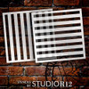 Gingham Plaid Stripes Stencil - 2 Part by StudioR12 | Reusable Mylar Template | Use to Paint Wood Signs - Pillows - Flour Sack - Towels - DIY Country Decor - Select Size