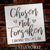 Chosen Not Forsaken Stencil by StudioR12 | Craft DIY Inspirational Home Decor | Paint Faith Wood Sign | Reusable Mylar Template | Select Size