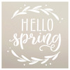 Hello Spring with Laurels Stencil by StudioR12 | Craft DIY Spring Home Decor | Paint Wood Sign | Reusable Mylar Template | Select Size