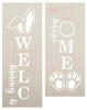 Every Bunny Welcome Tall Porch Stencil by StudioR12 | DIY Outdoor Spring & Easter Home Decor | Craft & Paint Vertical Wood Leaners | Select Size
