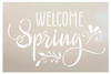 Embellished Welcome Spring Stencil by StudioR12 | Craft DIY Spring Home Decor | Paint Seasonal Wood Sign | Reusable Mylar Template | Select Size