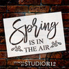 Spring is in The Air Stencil by StudioR12 | Craft DIY Spring Home Decor | Paint Seasonal Wood Sign | Reusable Mylar Template | Select Size