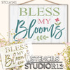 Bless My Blooms Stencil by StudioR12 | Craft DIY Spring Home Decor | Paint Seasonal Wood Sign | Reusable Mylar Template | Select Size