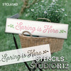 Spring is Here Stencil by StudioR12 | Craft DIY Spring Home Decor | Paint Seasonal Wood Sign | Reusable Mylar Template | Select Size