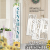 Hey Sunshine with Sunflowers Tall Porch Sign Stencil by StudioR12 | DIY Outdoor Summer Home Decor | Craft & Paint Vertical Wood Leaners | Select Size