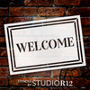 Classic Welcome with Border Stencil by StudioR12 | Craft DIY Doormat | Paint Fun Outdoor Home Decor | Select Size
