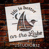 Life is Better on The Lake Stencil by StudioR12 | Craft DIY Summer Home Decor | Paint Outdoors Wood Sign | Reusable Template | Select Size