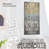 Live in The Sunshine Stencil by StudioR12 | Craft DIY Summer Home Decor | Paint Beach Wood Sign | Reusable Mylar Template | Select Size