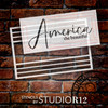 America The Beautiful with Stripes 2 Part Stencil by StudioR12 | Craft DIY Patriotic Home Decor | Paint Wood Sign | Reusable Template | Select Size