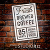 Fresh Brewed Coffee Stencil by StudioR12 | Craft DIY Kitchen & Coffee Bar Home Decor | Paint Wood Sign | Reusable Mylar Template | Select Size