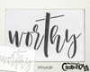 Worthy Script with Cross Stencil by StudioR12 | Craft DIY Religious Home Decor | Paint Faith Wood Sign | Reusable Mylar Template | Select Size