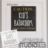 Caution Kids Bathroom Stencil by StudioR12 | Craft DIY Bathroom Home Decor | Paint Wood Sign | Reusable Mylar Template | Select Size