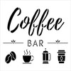 Coffee Bar with Icons Stencil by StudioR12 | Fun DIY Coffee, Tea, and Hot Cocoa Kitchen Decor | Cute Rustic Caffeine Lover Sign | Select Size