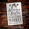 Blooms & Bulbs Fresh Flower Market Stencil by StudioR12 | Summer, Farmer's Market | Craft DIY Garden & Patio Decor | Painting Ideas | Select Size