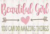 Beautiful Girl, Do Amazing Things Stencil by StudioR12 | Inspirational Quotes | DIY Baby Shower & Nursery | Painting Wood & Canvas Signs | Select Size