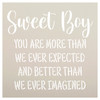 Sweet Boy, You are More Stencil by StudioR12 | Craft DIY Home, Nursery, Baby, Toddler Decor | Baby Shower Ideas | Painting Wood Signs | Select Size