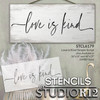 Love is Kind Script Stencil by StudioR12 | Bible Verse Love Quotes | DIY Oversize Home & Bedroom Decor | Paint Jumbo Wood Signs & Walls | Select Size