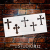 Mixed Cross Outline Stencil by StudioR12 | Variety Pack | Latin Budded Flared | Craft DIY Christian Home Decor | Paint Fabric Wood Signs | Select Size