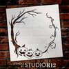 Jack-o-Lantern Round Frame Stencil by StudioR12 - Select Size - USA Made - Craft DIY Spooky Halloween Pumpkin Home Decor | Paint Fall Seasonal Wood Sign | Reusable Template