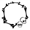 Skull & Bones Round Frame Stencil by StudioR12 - Select Size - USA Made - Craft DIY Spooky Halloween Skeleton Home Decor | Paint Fall Seasonal Wood Sign | Reusable Template