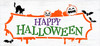 Happy Halloween Sign Stencil by StudioR12 | Jack-O-Lantern Bats Black Cat | Craft DIY Halloween Home Decor | Paint Indoor Wood Signs | Select Size