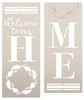 Vertical Welcome Home Tall Porch Sign Stencil with Wreath by StudioR12 | Craft DIY Porch Leaner Signs | Paint Outdoor Home & Patio Decor | Select Size