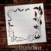 Bats & Pumpkins Square Frame Stencil by StudioR12 - Select Size - USA Made - Craft DIY Spooky Halloween Home Decor | Paint Fall Autumn Wood Sign | Reusable Mylar Template