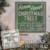 Farm Fresh Christmas Trees Stencil by StudioR12 - Select Size - USA Made - Craft DIY Winter Season Home Decor | Paint Holiday Word Art Sign | Reusable Mylar Template